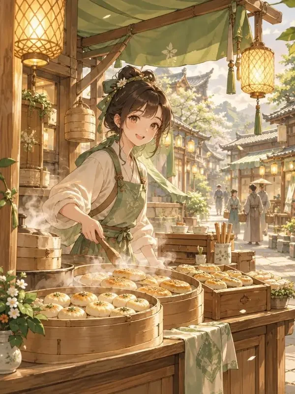 《长安小食光》动漫封面，国创精选，国创、美食、日常